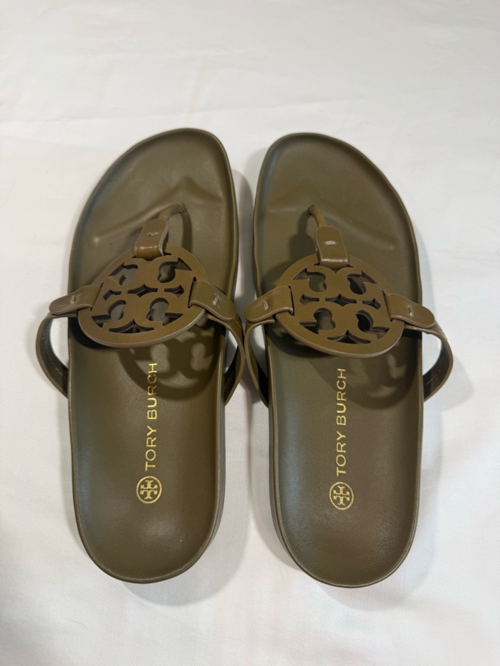 Tory Burch Miller Cloud Sandals in Olive - Picture 2 of 5